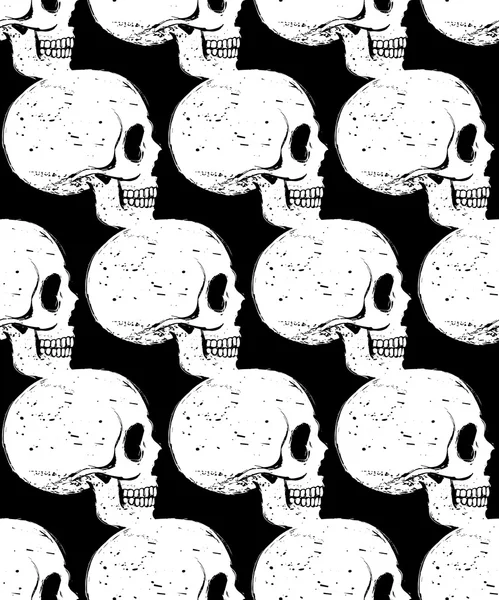 Kant-gezicht schedels naadloze patroon — Stockvector