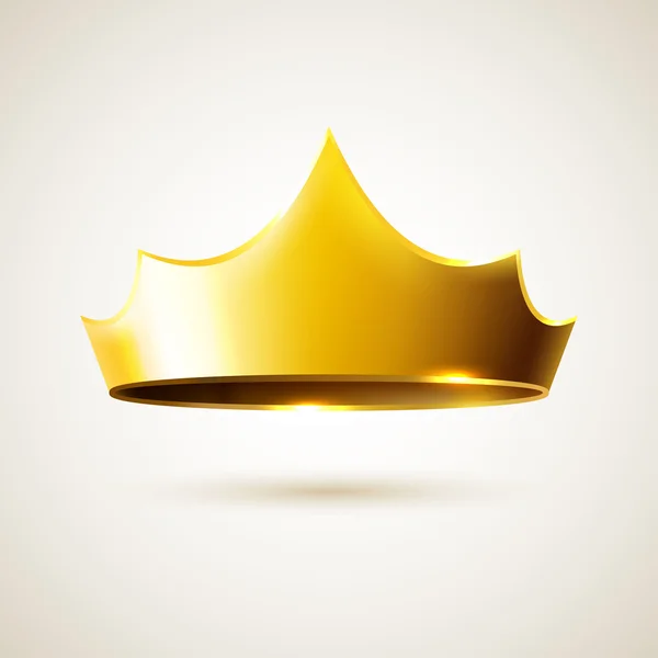 Gold realistic crown — Stock Vector