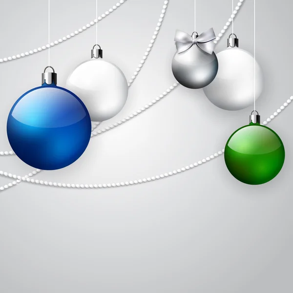 背景用蓝色、 绿色和白色的球 — 图库矢量图片