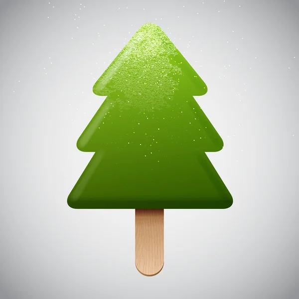 Christmas tree shaped ice cream — Stock Vector