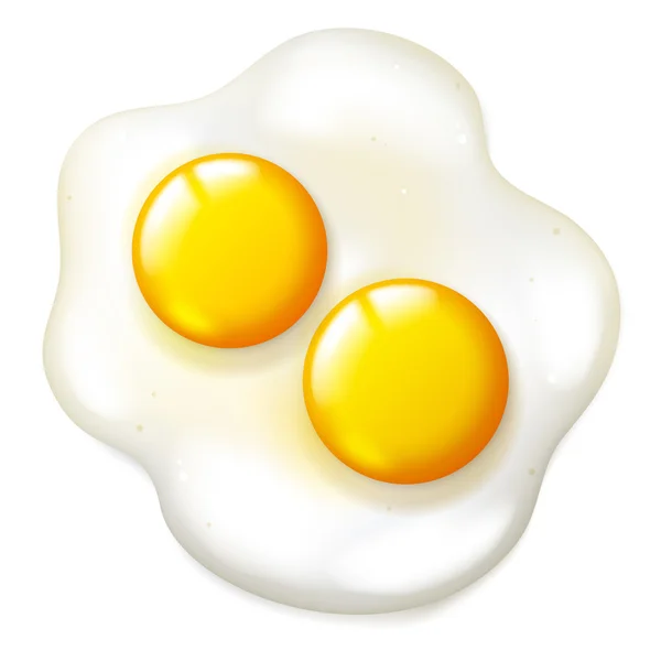 Huevos fritos realistas — Vector de stock