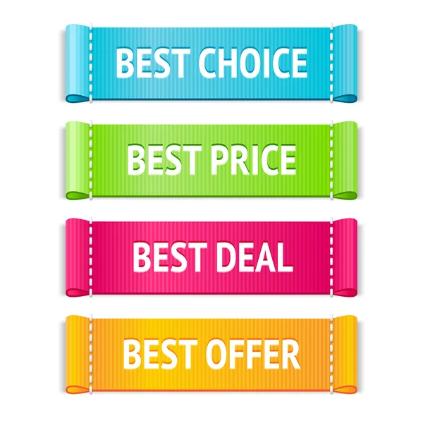 Best choice, price and offer signs — Stock Vector