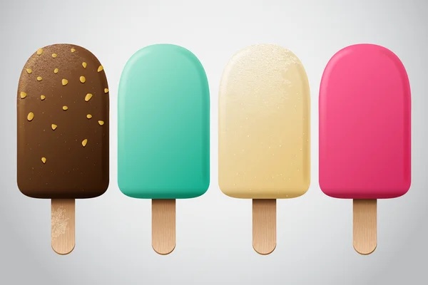 巧克力冰淇淋套装 — 图库矢量图片