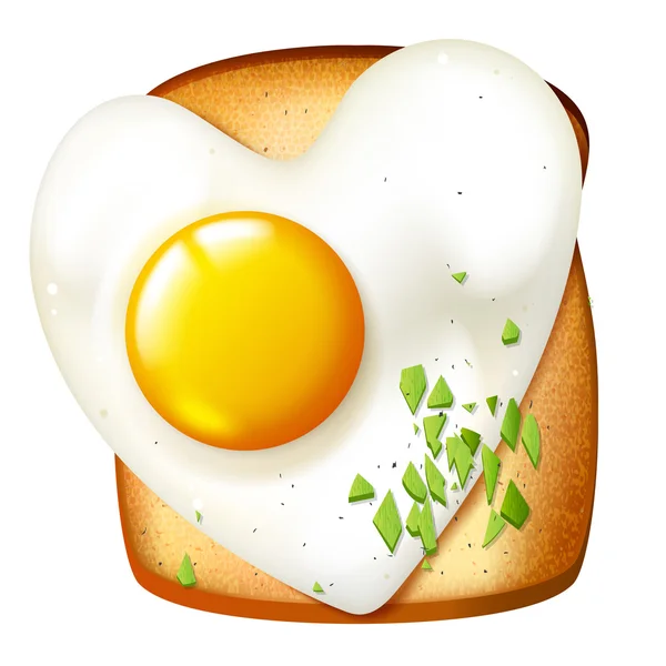 Sandwich tostado con huevo frito — Vector de stock