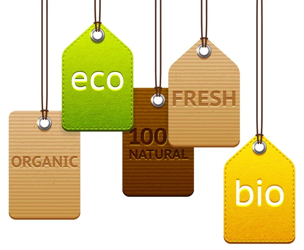Etiquetas ecológicas y ecológicas — Vector de stock