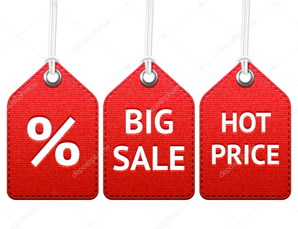 Red sale tags set