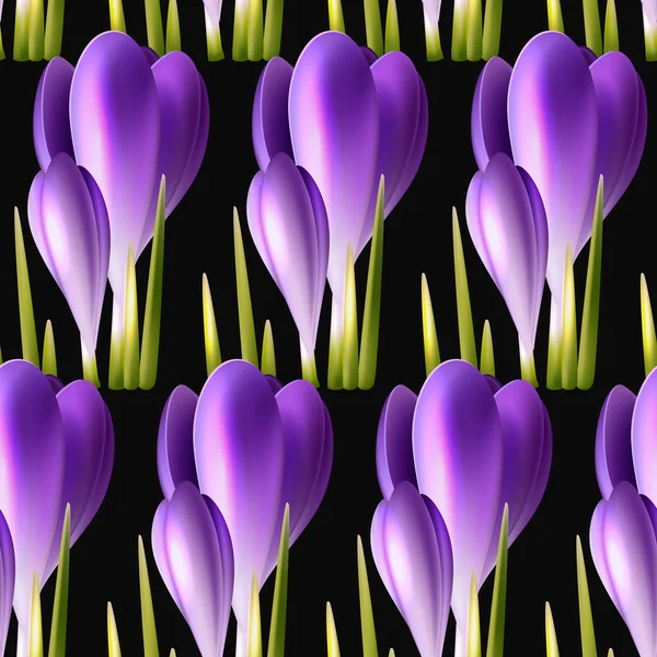 Krokusar våren blommor bakgrund — Stock vektor
