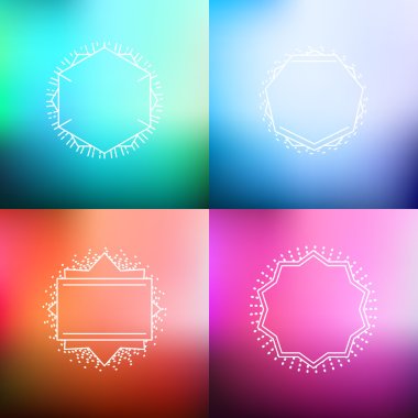 Set of blurred abstract backgrounds clipart