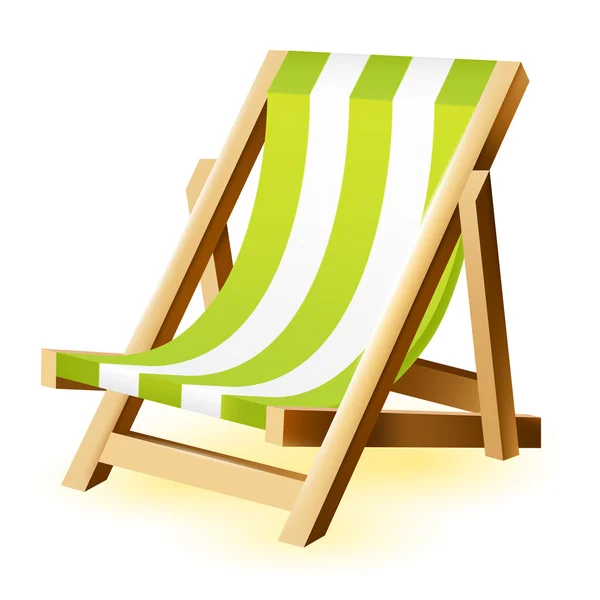 Chaise de plage sur fond blanc — Image vectorielle