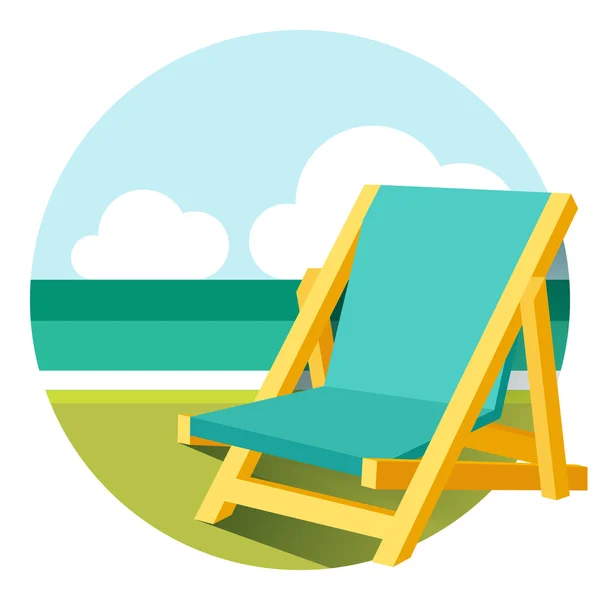 Beach chair illustration — Stock Vector