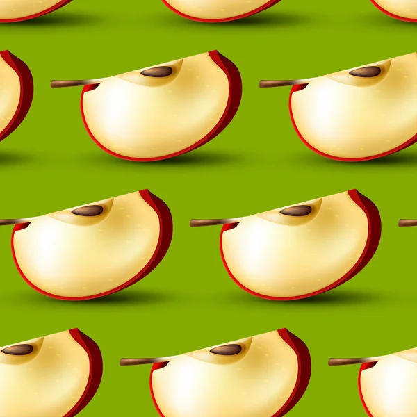 Fondo de rodajas de manzana — Vector de stock