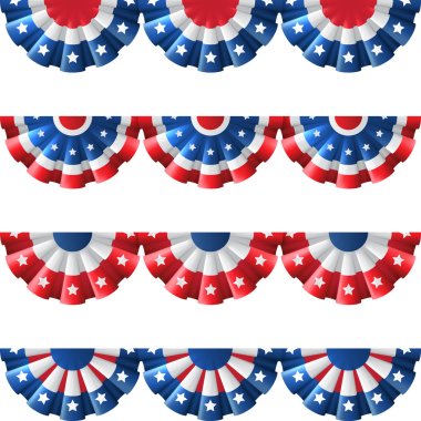 US flag round bunting decoration, clipart