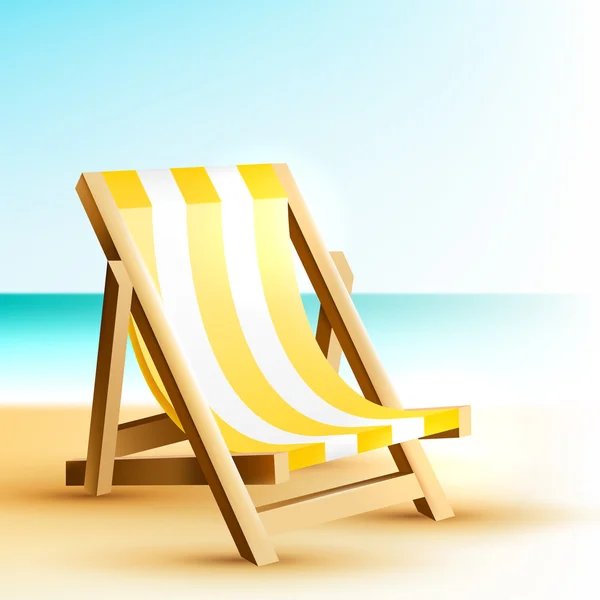 Background with wooden beach chair — Stock Vector