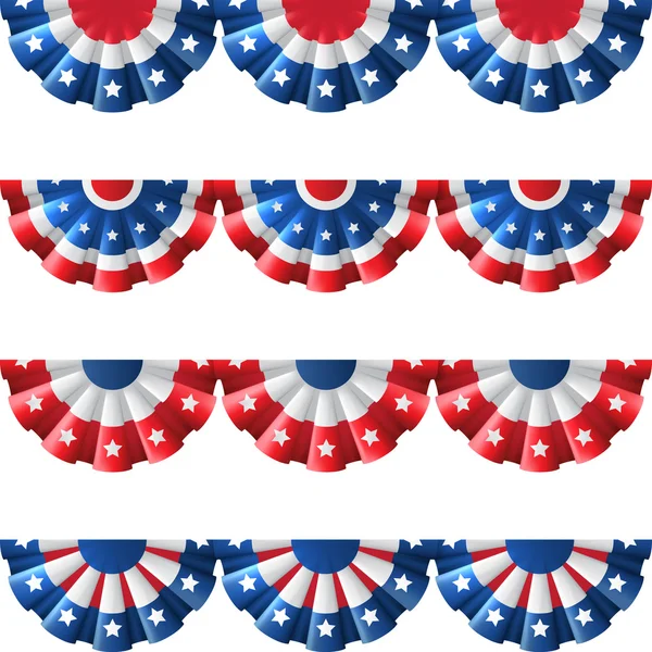 Drapeau américain rond bunting décoration , — Image vectorielle