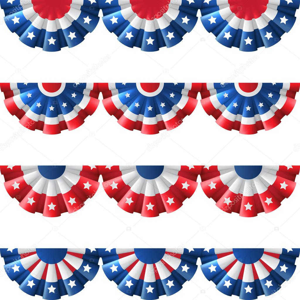 US flag round bunting decoration,