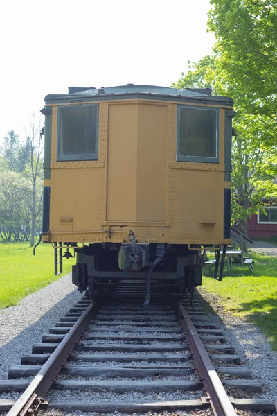 Widok z tyłu wagonu kolejowego — Zdjęcie stockowe