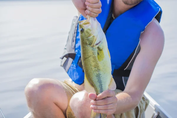 Fisherman holding a fresh catch — Stock Photo, Image