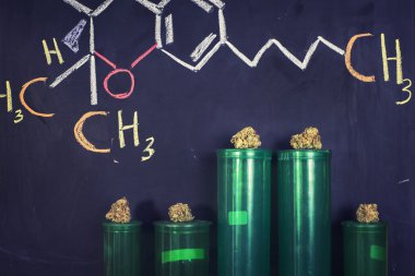 Medical marijuana formula background clipart