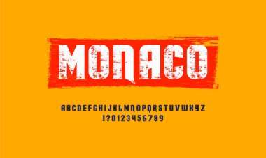 Orijinal ekran alfabesi. Klasik yazı tipi tasarımı. Giysi yazı tipi. Barbekü paketleme için alfabe.