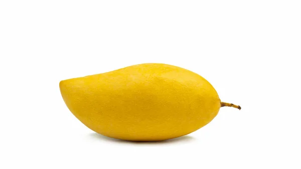 Olgun sarı mango türü Nam Dok Mai. Tayland 'a özgü popüler bir mango. Tatlı olarak beyaz arka planda izole edilmiş Mango Niew Rice.