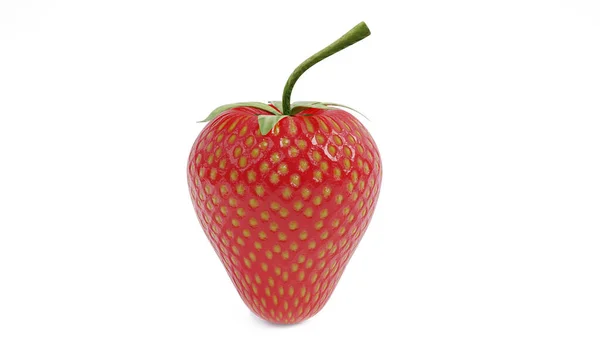 白を基調とした鮮やかな赤いイチゴ 3Dレンダリング — ストック写真