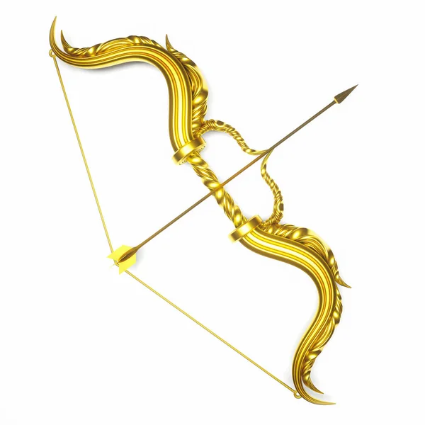 Schönes Design Goldene Schleife Ein Goldener Bogenschütze Und Ein Goldener — Stockfoto