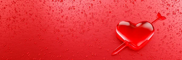 Gotas Água Forma Coração Com Seta Bordada Significado Amor Muitas — Fotografia de Stock