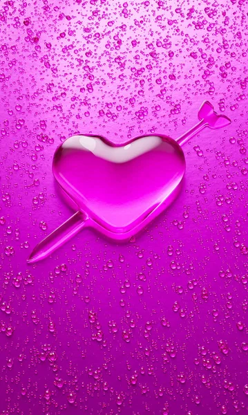 Water Droplets Shape Heart Arrow Embroidered Meaning Love Lot Droplets — Stock Photo, Image