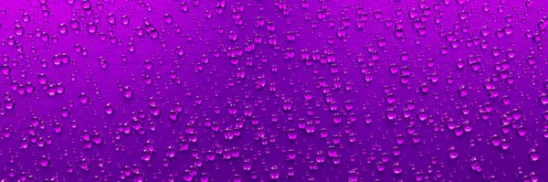 Sacco Gocce Acqua Superfici Metalliche Metalliche Tonalità Viola Viola Scuro — Foto Stock