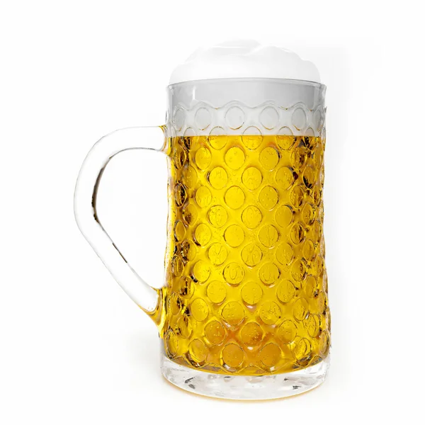 Birra Alla Spina Artigianale Bicchiere Trasparente Con Schiuma Birra Bollicine — Foto Stock