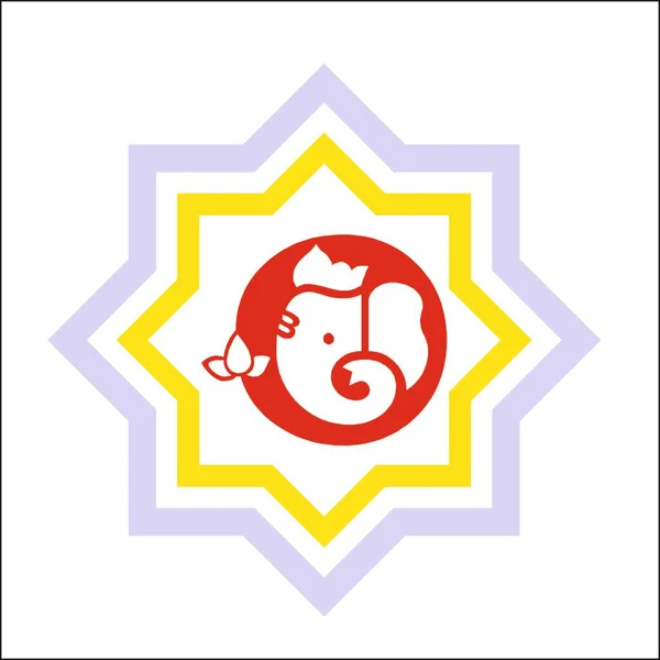Señor Hindú Ganesha Sobre Adornado Patrón Mandala Ilustración Vectorial Decoración —  Fotos de Stock