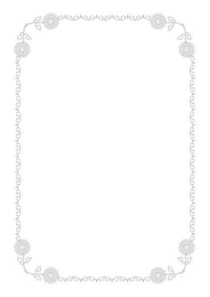 Adorno Marco Negro Una Página Blanca Diseño Para Texto Invitaciones — Foto de Stock