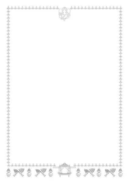 Black Frame Ornament White Page Design Text Invitations Menus Cards — Stock Photo, Image