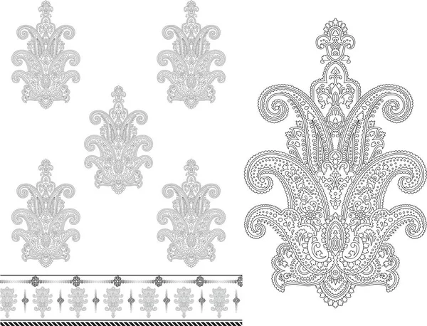 Decoratieve Paisley Ontwerp Bloemen Indisch Patroon Royalty Free Cliparts Stock — Stockfoto