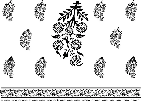 Decoratieve Paisley Ontwerp Bloemen Indisch Patroon Royalty Free Cliparts Stock — Stockfoto