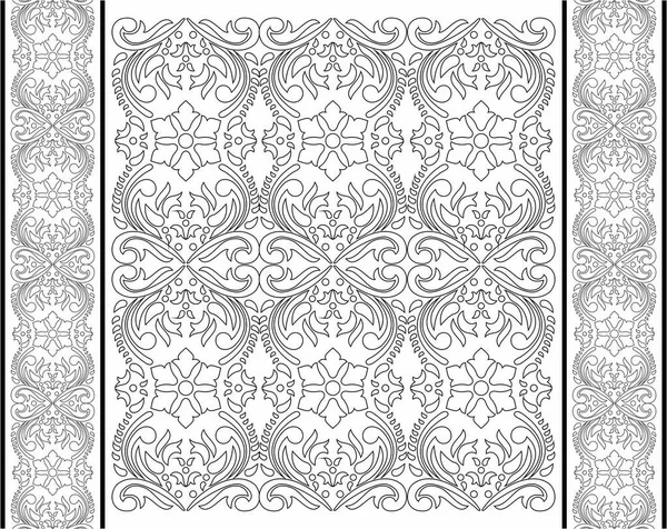 Dekorativ Vintage Swirl Blommig Silhuett Design Royaltyfria Klienter Stock Illustration — Stockfoto