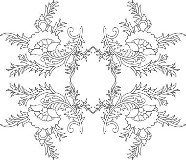 Güzel mandala tasarımı, kare şeklinde dekoratif dekoratif elementler. Hattatsız kenarlık ile