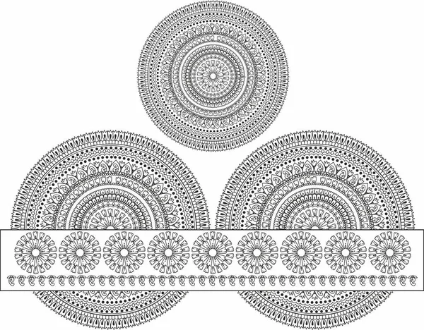 Mandala Γύρο Καλλωπιστικό Σχέδιο Clipart Εικονογράφηση Χρήσεις Για Κεραμικά Κλωστοϋφαντουργίας — Φωτογραφία Αρχείου