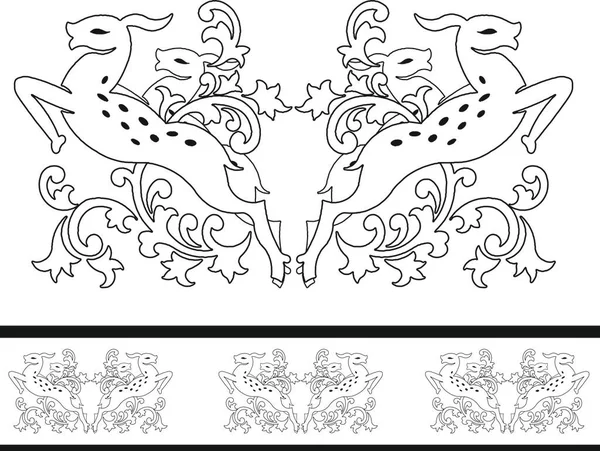 Tribal Pattern Deer Paisley Design Royalty Free Cliparts Stock Illustration — 스톡 사진