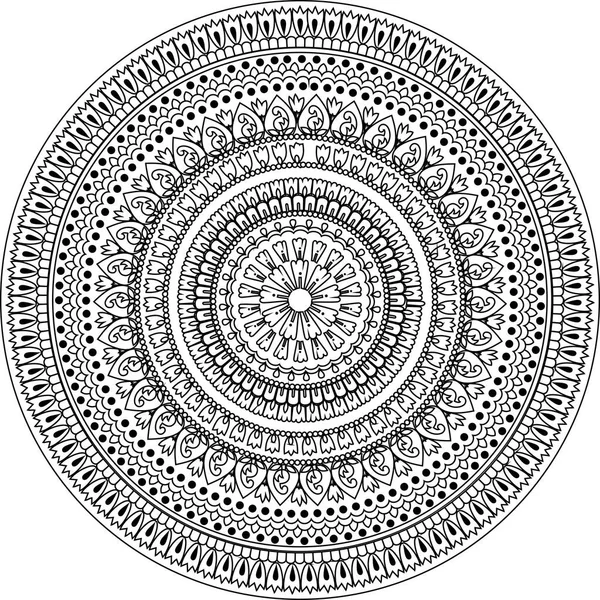 Mandala Kerek Díszítő Design Előfizetői Illusztráció Használata Kerámia Textil Tetoválóiparban — Stock Fotó