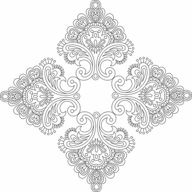 Boyama karalamaları için figür mandala iyi bir ruh hali çizmek ve seramik fayansları da kumaş tekstil deseninde kullanır