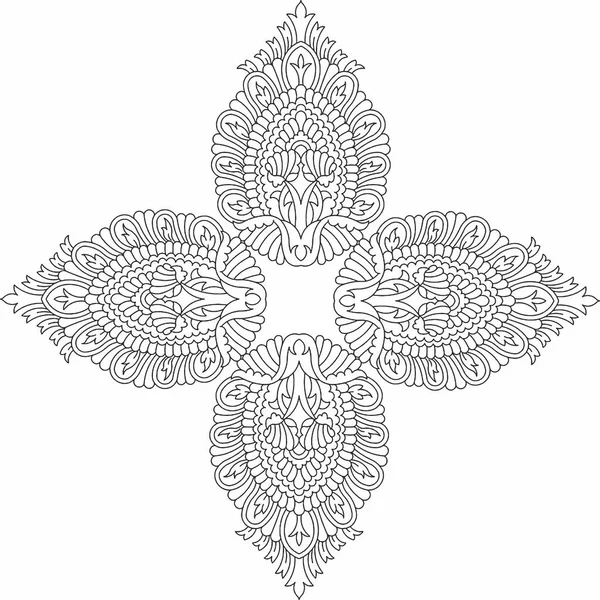 Mandala Izolovaný Konstrukční Prvek Geometrický Tvar Čáry Stylizovaná Květinová Kulatá — Stock fotografie