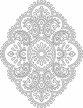 Dekoratif daire desenli elementin mandala tasarımı