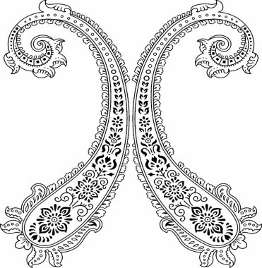 dikey çiçek desenli element, Hint süsü resmi