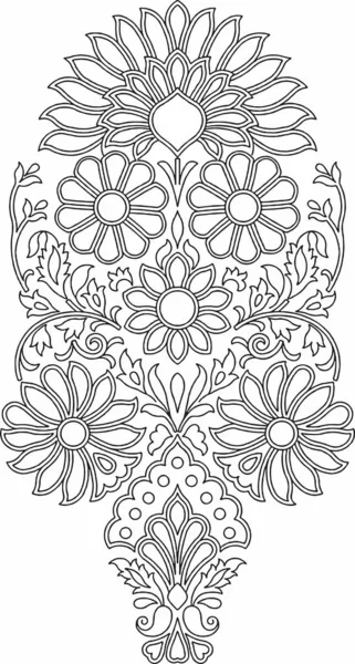 Indiska Saree Broderi Design För Textil Och Keramikindustrin — Stockfoto
