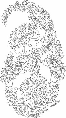 Çiçek tasarımı, nakış deseni. Siyah ve Beyaz, ve Stock Illustration Hand Drawn. Fantezi Çiçekleri Yaprakları. Tişört tasarımları. Kraliyet Serbest Cliparts, illüstrasyon