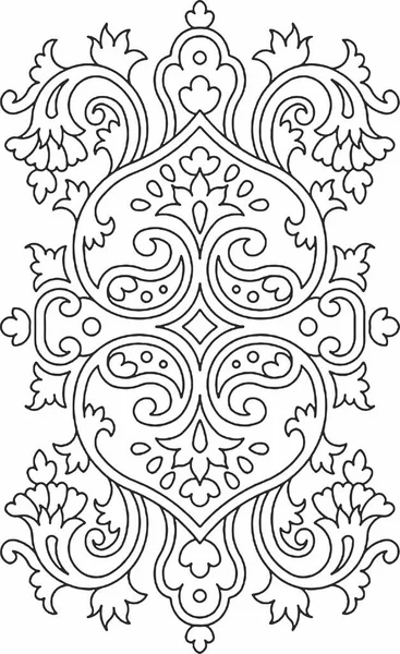 Design Floreale Motivo Ricamo Bianco Nero Illustrazione Stock Disegnato Mano — Foto Stock