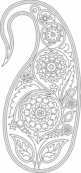 Diseño Floral Patrón Bordado Blanco Negro Stock Ilustración Dibujado Mano —  Fotos de Stock