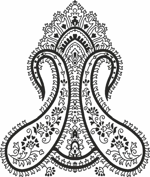 Blommig Design Broderimönster Svart Och Vitt Och Stock Illustration Hand Royaltyfria Stockfoton