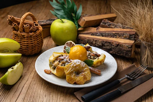 Tarta Manzana Con Manzanas Canela — Foto de Stock